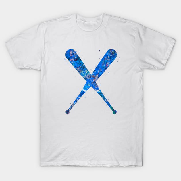 Baseball bat blue T-Shirt by Yahya Art